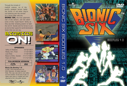 bionic6_cover DVD Cover of sci-fi American/Japanese cartoon Bionic Six (198...